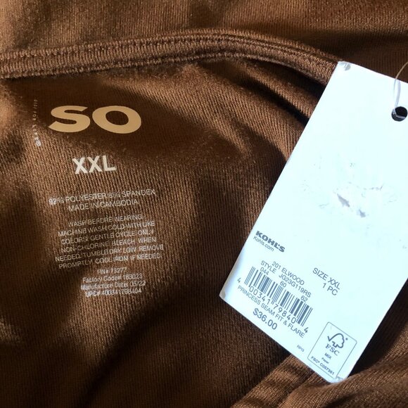 SO Dress Womens Sz XXL Rust Brown Princess Empire Waist Babydoll Soft Comfy NEW - Picture 5 of 6